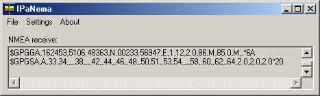 IpaNema interface showing serial and network connection settings